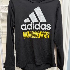 Adidas Black Long Sleeve with White and Yellow Accents
